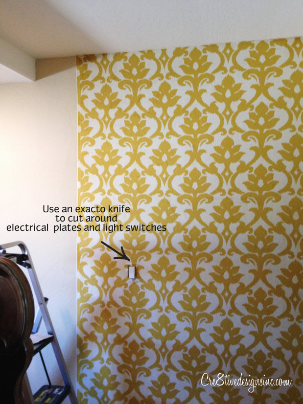 How To Wallpaper With Fabric Using Starch Cre8tive Designs Inc