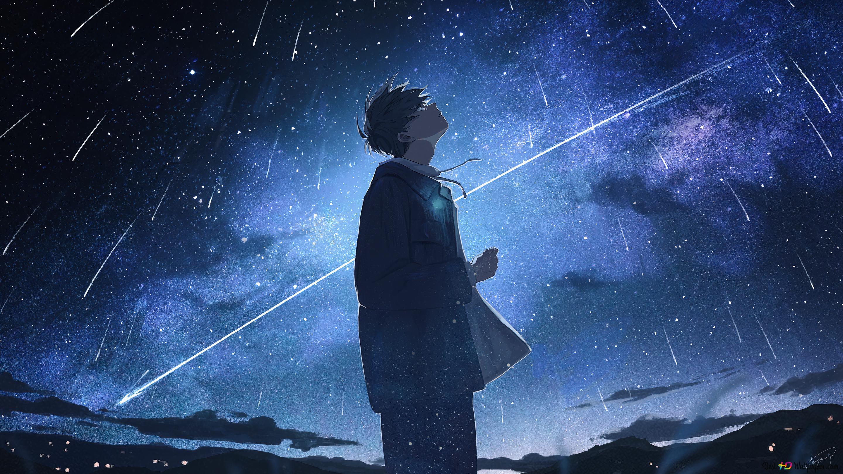 Alone Anime Boy Scenery 4k Wallpaper