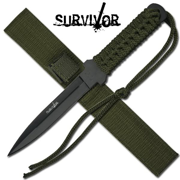 Survival Knife Fixed Blade Survivor Small Double Edge