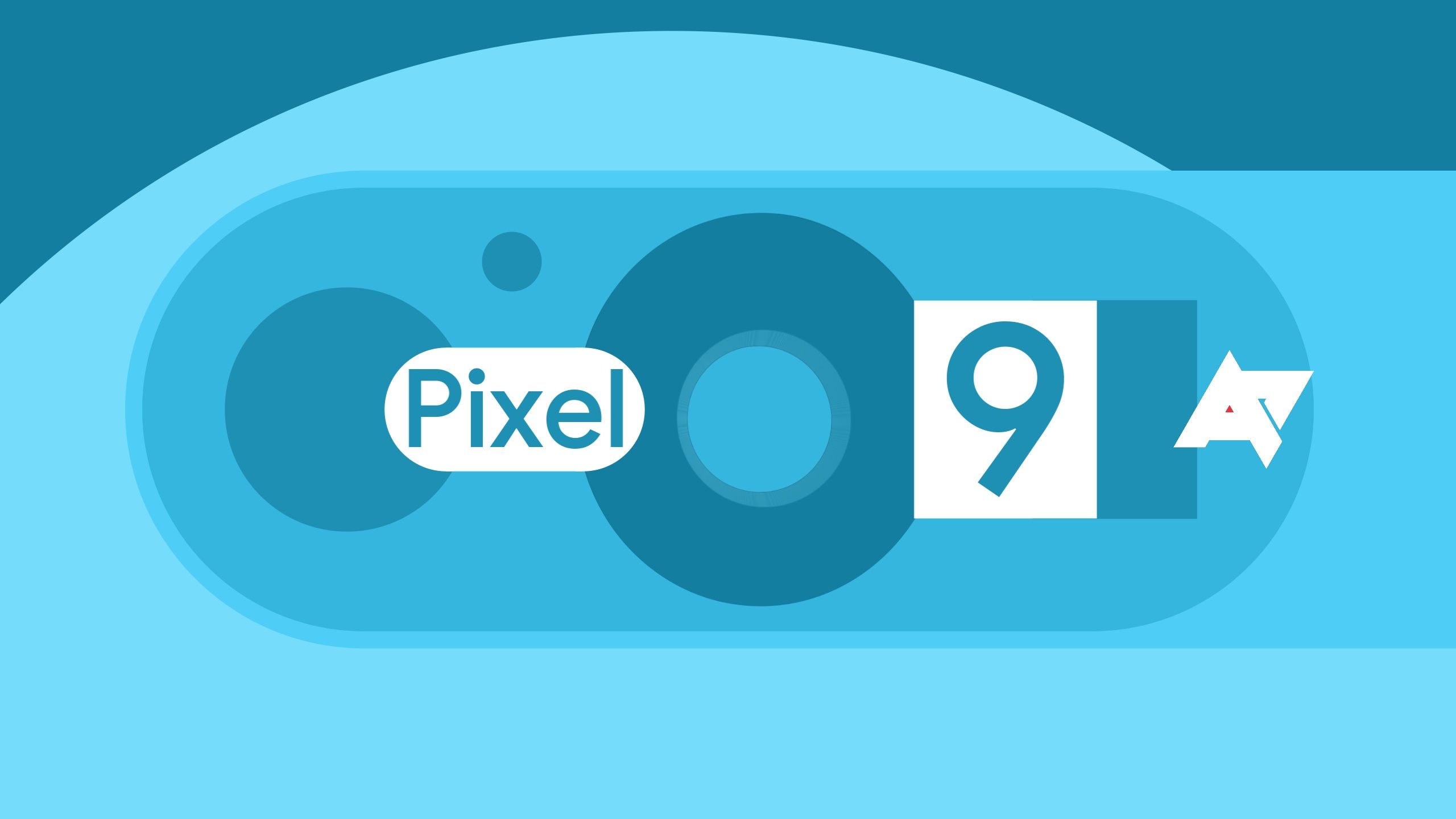 Abstract graphic featuring the Google Pixel 9 logo and subtle design elements, hinting at a new phone wallpaper