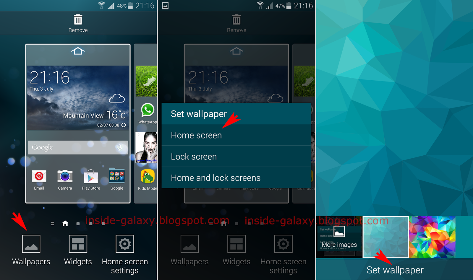 Inside Galaxy Samsung S5 How To Change Wallpaper In Android