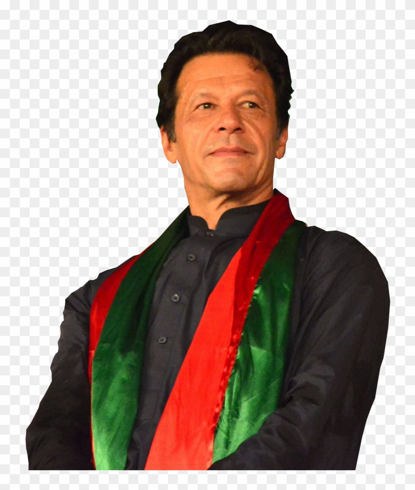 Imran Khan With Flag Around Neck Transparent Background