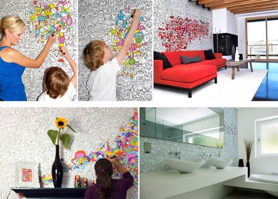Wallpaper you can color Wall Decorating Pinterest 560x401