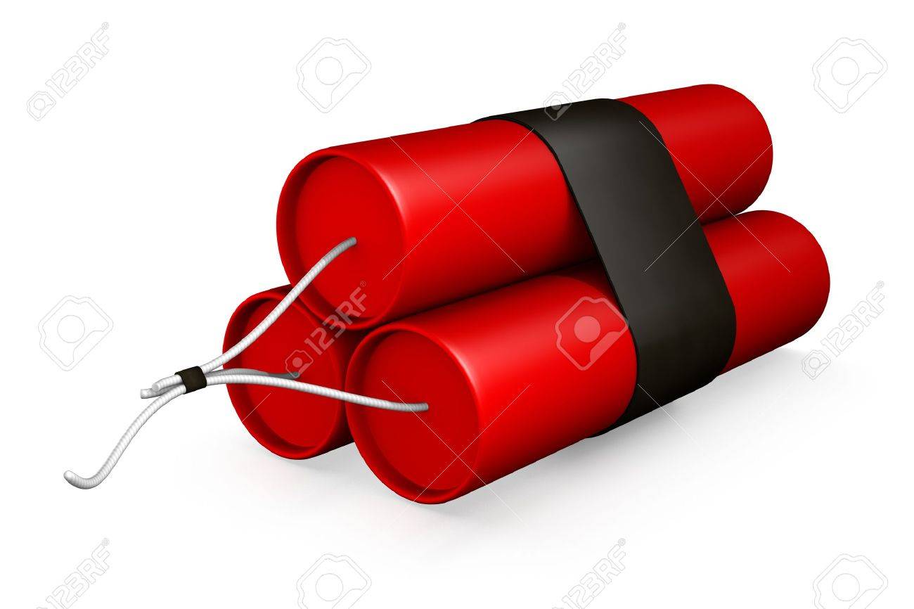 Free download 3D Rendering Of A Bundle Of Dynamite On A White
