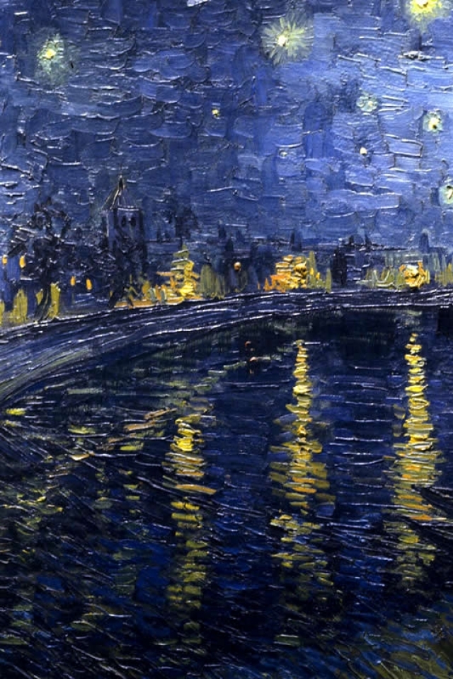 Vincent Van Gogh Starry Night Over The Rhone Wallpaper Art HD