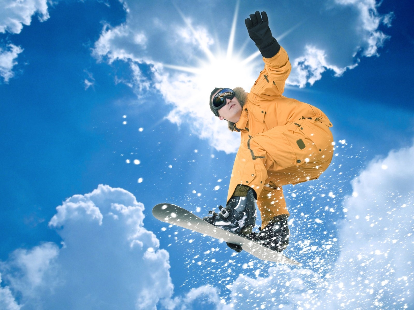 Sky Snowboard Snowboarding Snow Winter Clouds Desktop Wallpaper