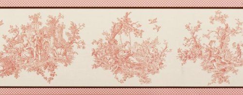 Waverly Pretty Pink French Toile Wallpaper Border