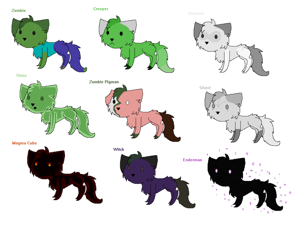 Minecraft Monster Based Chibi Cat Adopts By Helkie Three