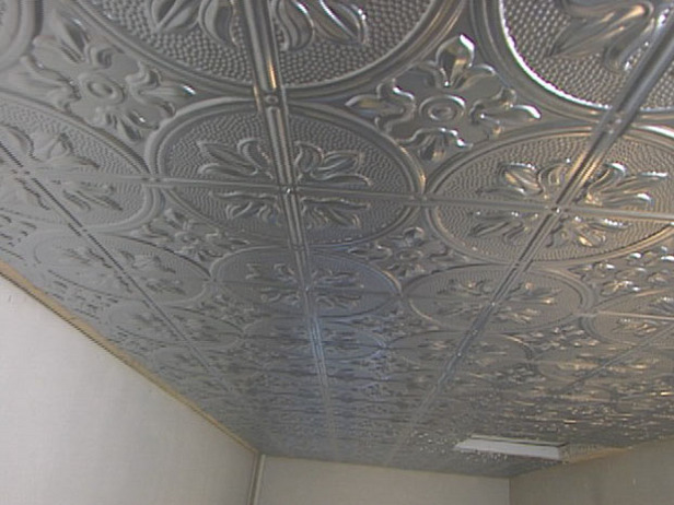 How to Install a Stamped Tin Ceiling how tos DIY