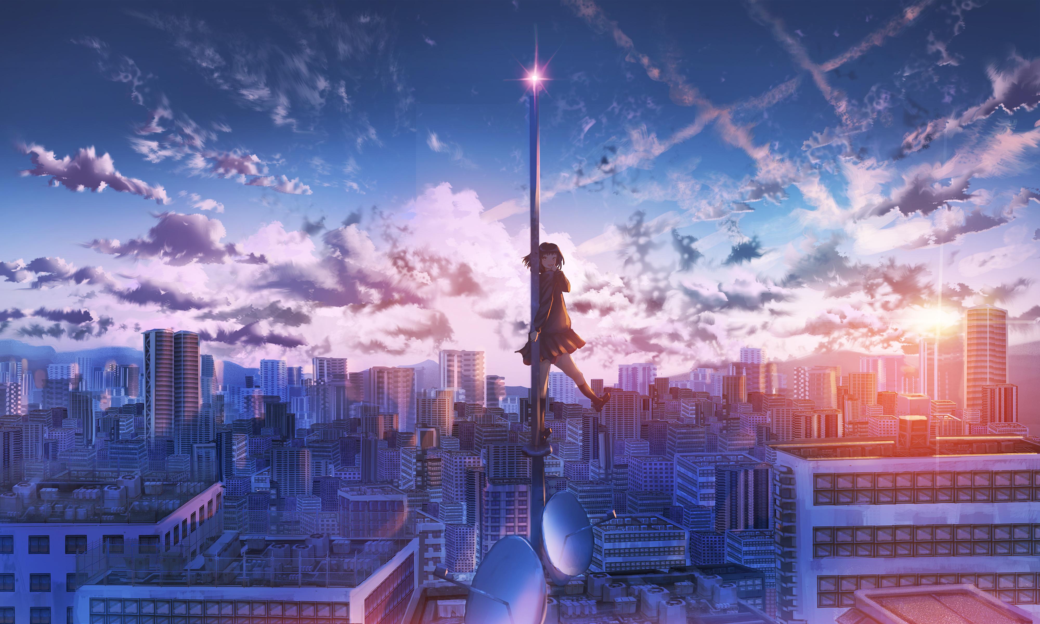 Anime City 4k Ultra HD Wallpaper By
