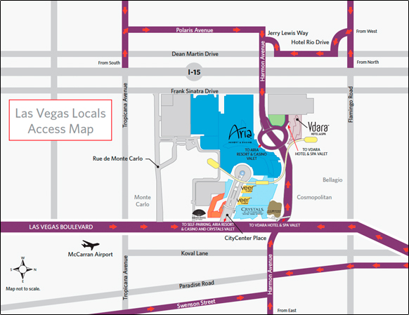 Aria Hotel Las Vegas Strip Map