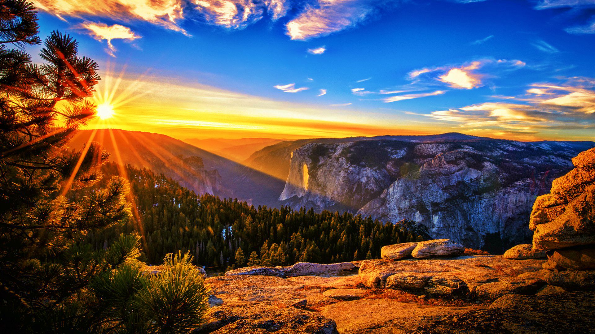 Mountain Sunrise Desktop Wallpaper HD For