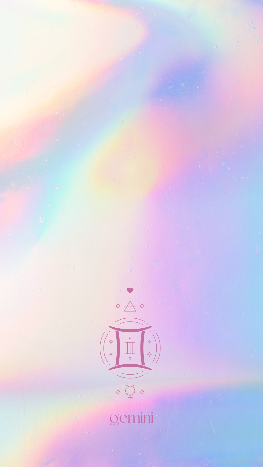 Gemini Aesthetic Astrology Holographic Wallpaper For Phone iPhone And