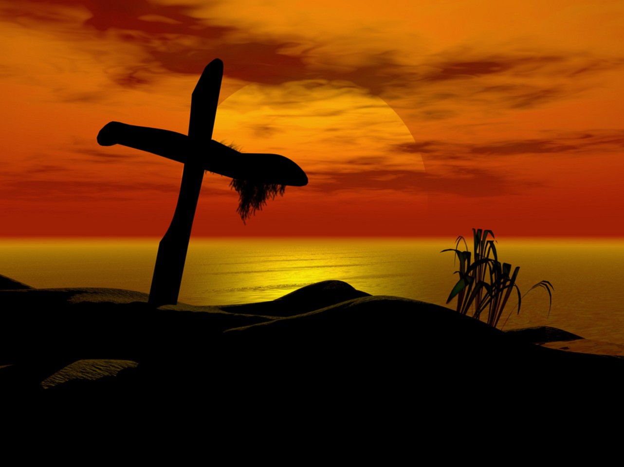 Prince Of Peace Sunset Cross Papel De Parede Imagem