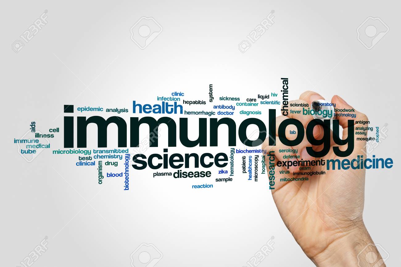 Immunology Word Cloud Concept On Grey Background Stock Photo