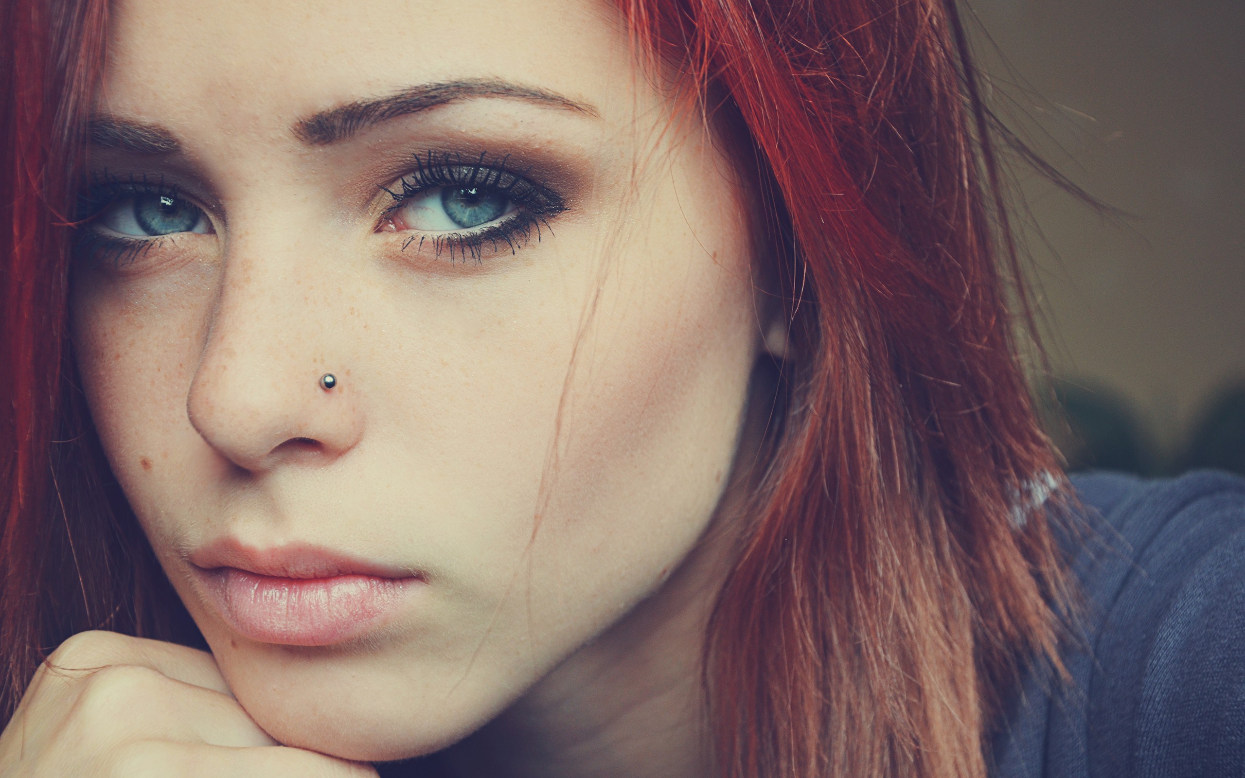 Redhead Girl Piercing Wallpaper
