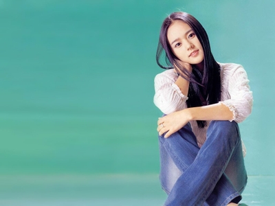 Women Actress Celebrity Asians Korean Green Background Han