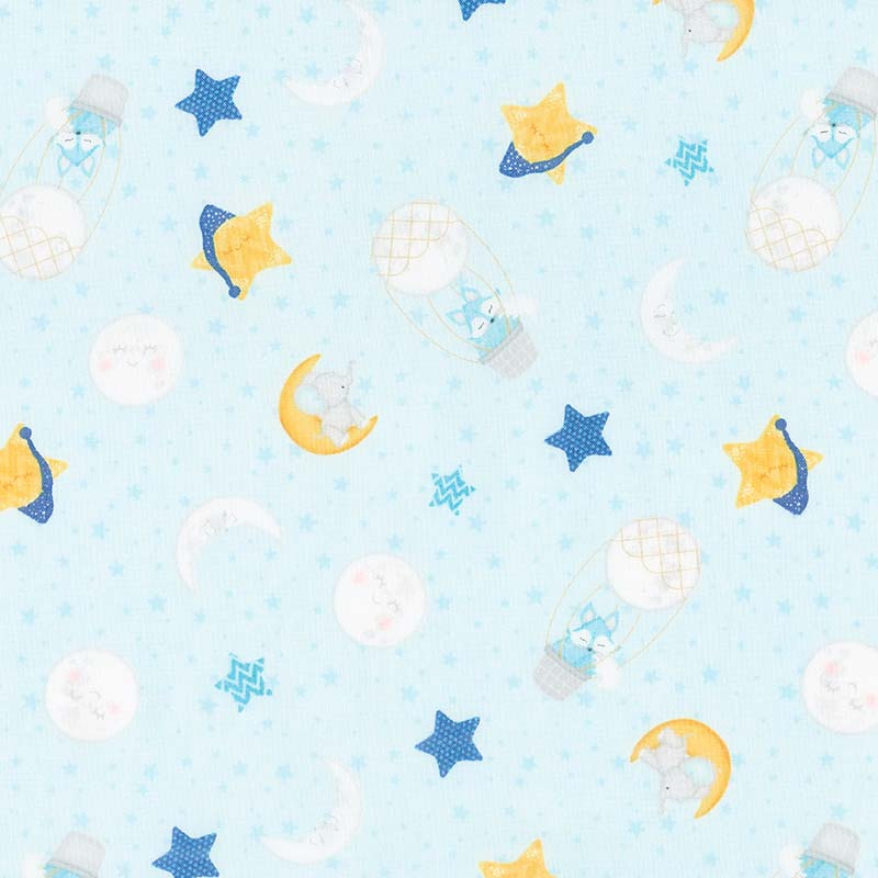 All Our Stars Sleepy Time Toss Light Teal Yardage Jennifer