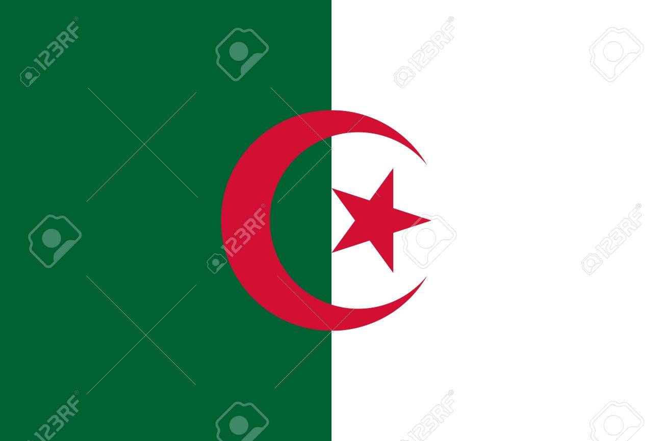 National Flag Of Algeria Country World Background