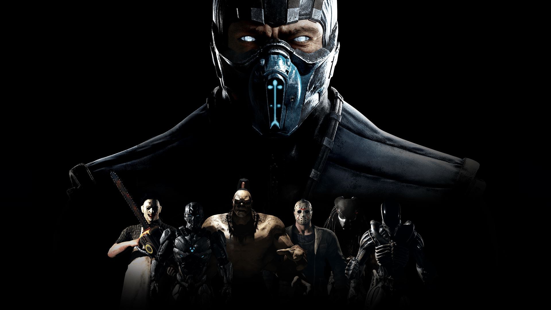 Sub-Zero Looms Over Horror Icons in Mortal Kombat Wallpaper
