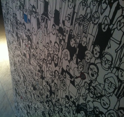 Geoff Mcfetridge Wallpaper In Lobby Of Standard Hotel New York