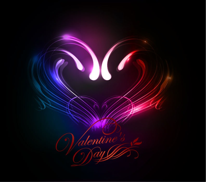 Name Abstract Valentines Day Colorful Heart Background
