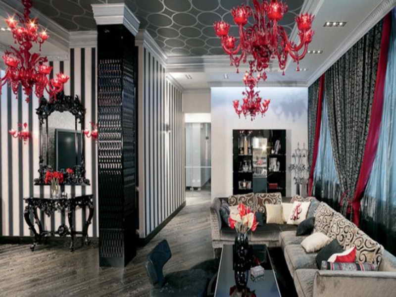 Home Design Luxury Red Wallpaper Designs Ideas