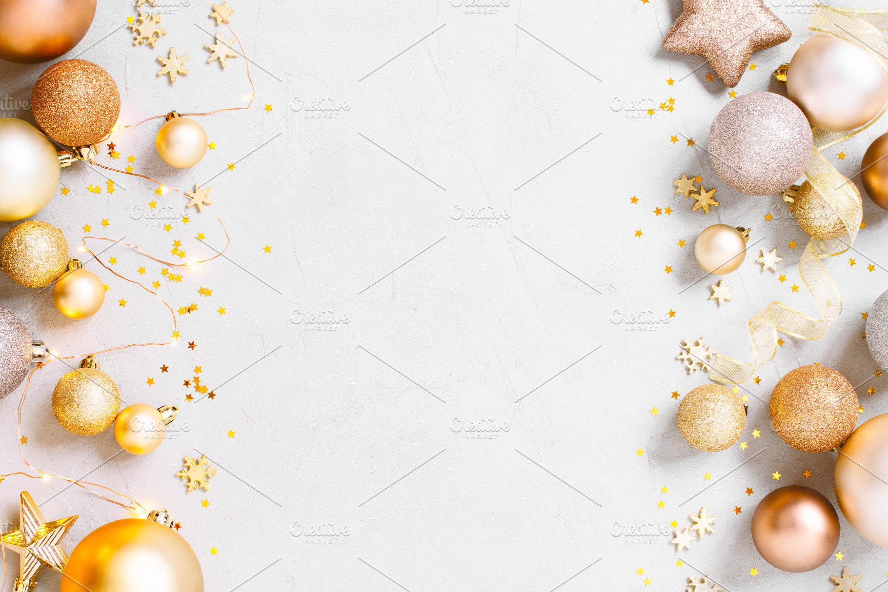 Christmas Festive Background Containing Ball And Gold Wallpaper