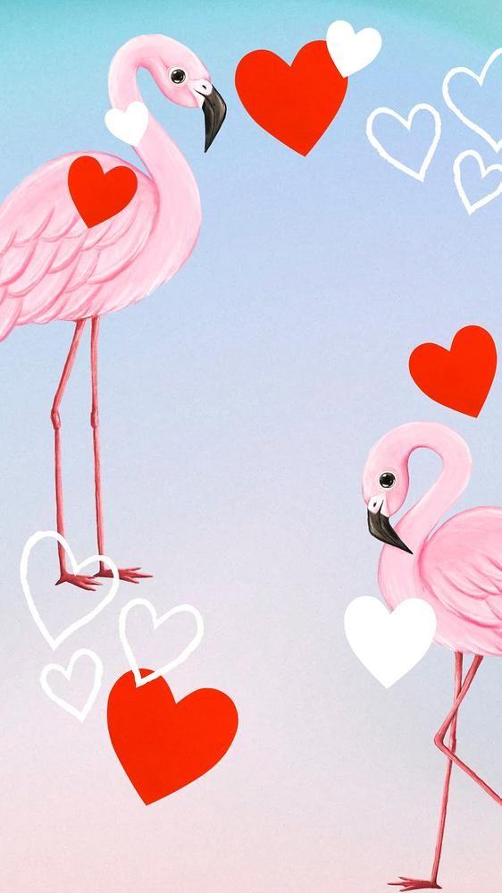 Premium Image Of Cute Flamingo iPhone Wallpaper Heart