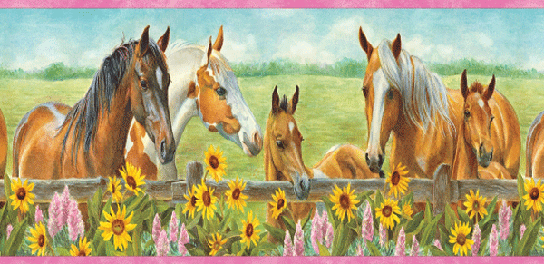 Western Peddler Wallpaper Border Harmony Horses