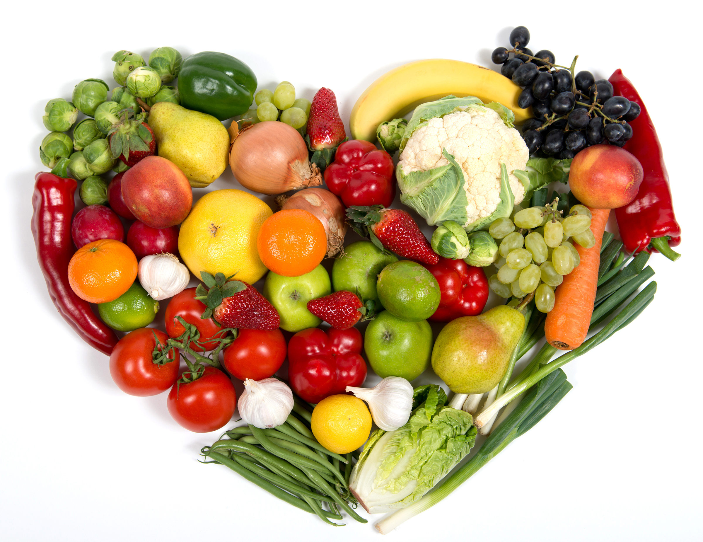 Fruits And Vegetables Heart Unique Wallpaper