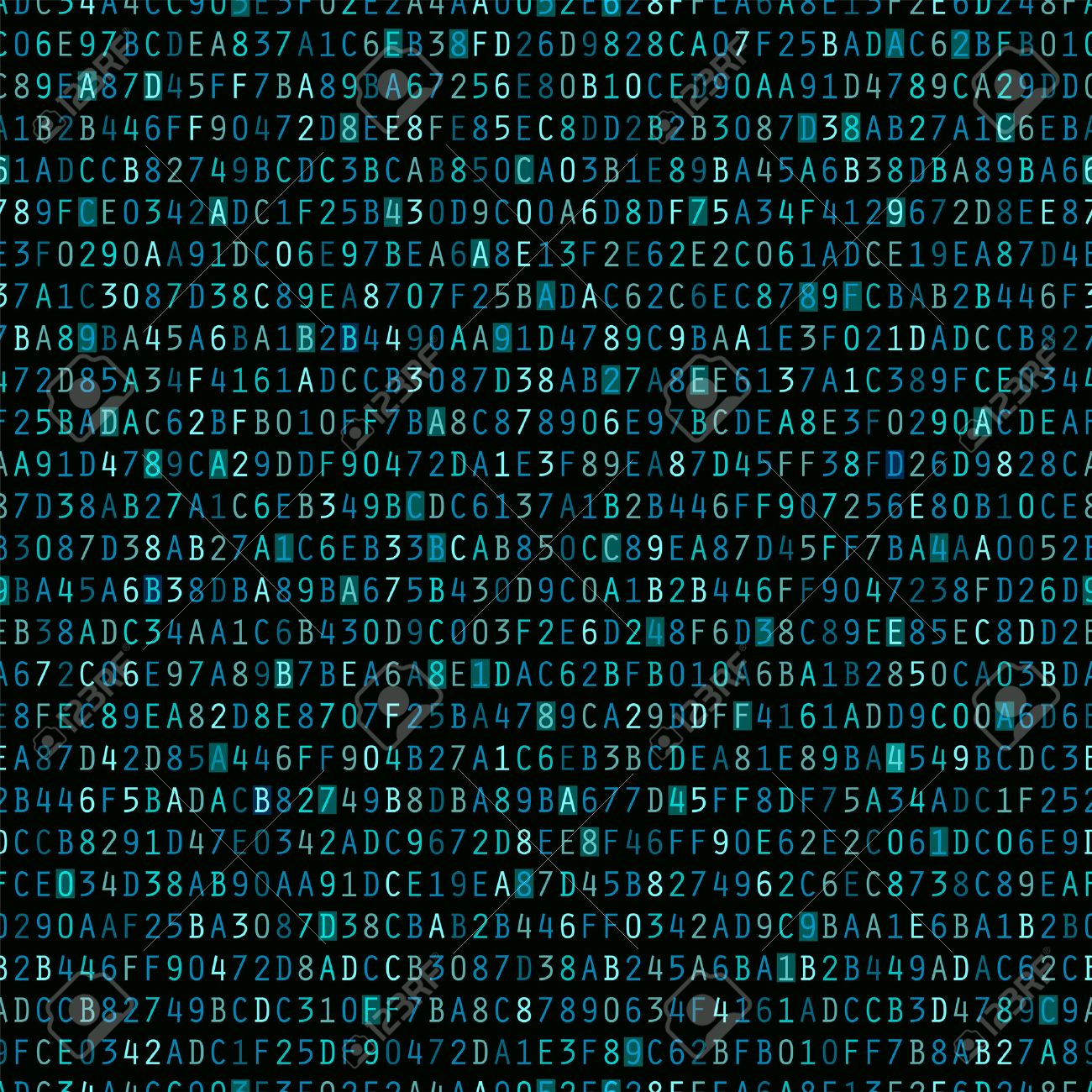 Blue Hexadecimal Puter Code Repeating Vector Background