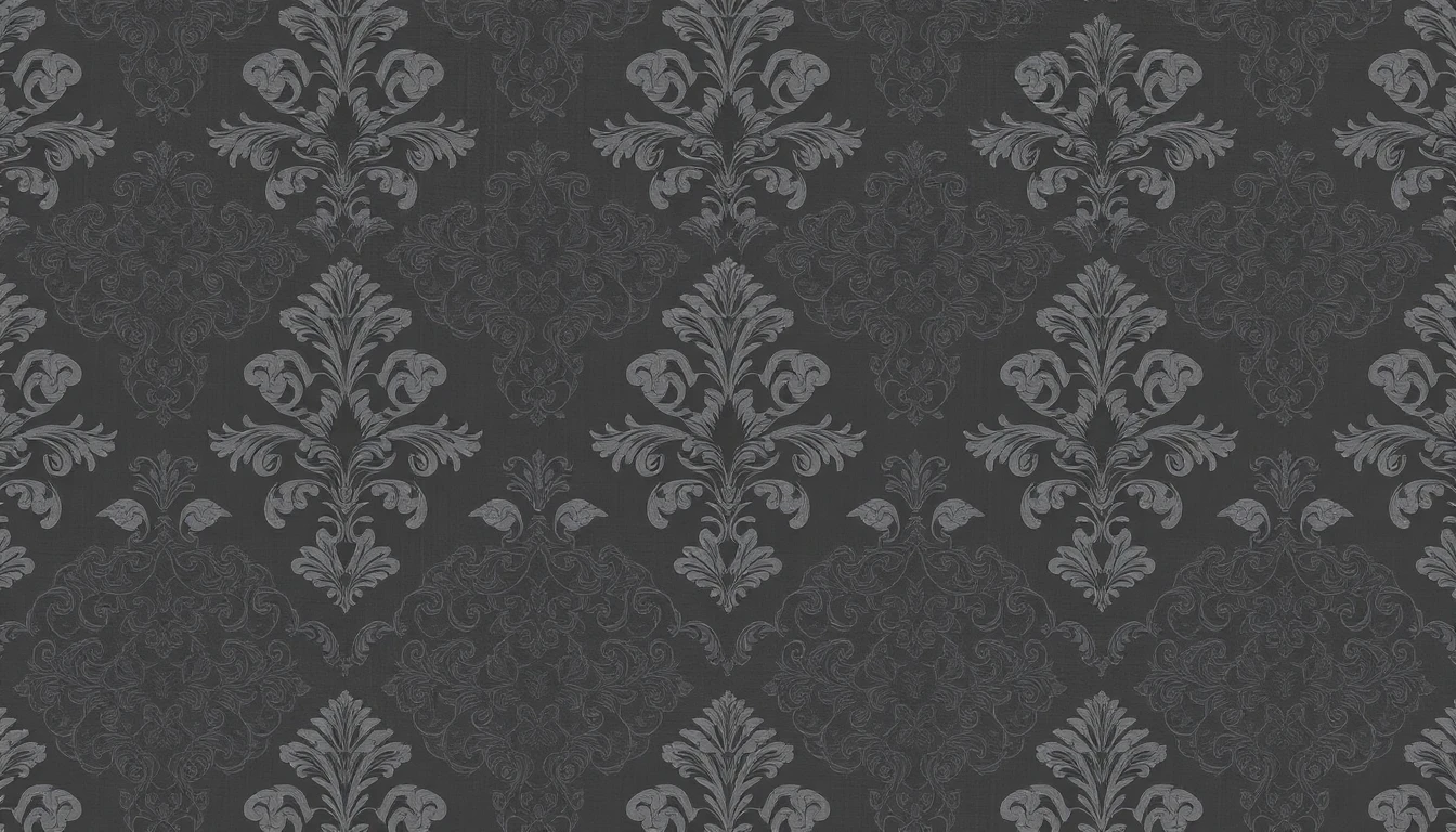 Dark Gray Damask Wallpaper