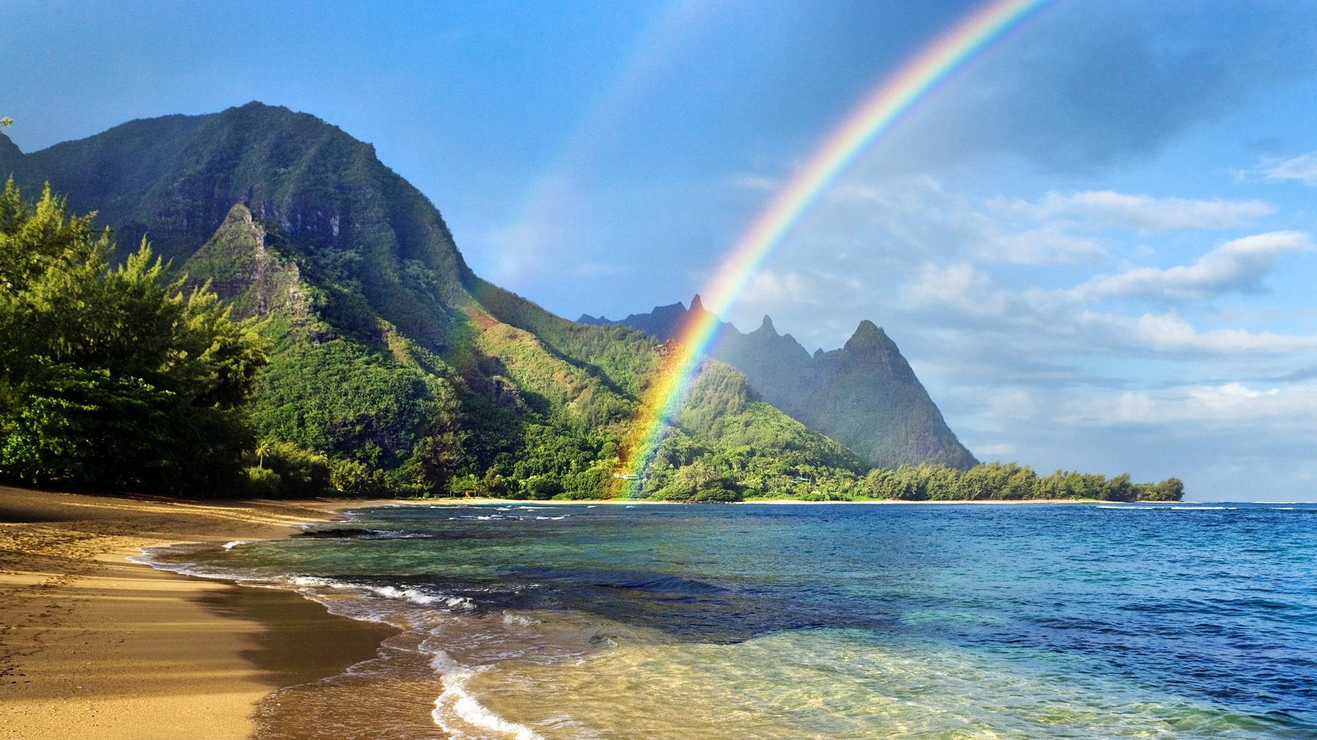 Beautiful Sea and Rainbow 1920x1080 Wallpapers 1920x1080 Wallpapers