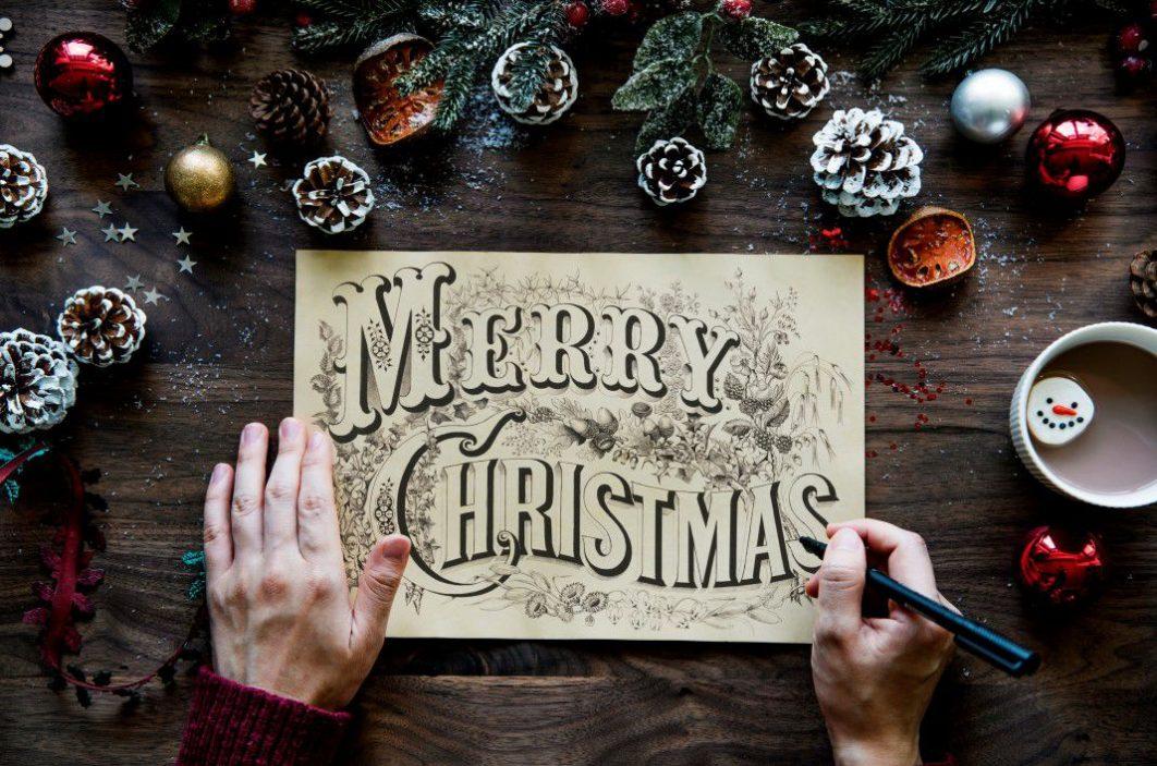 Merry Christmas Sign Card Decor Royalty Free Photo