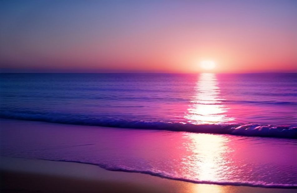 Pink Beach Sunset Wallpaper
