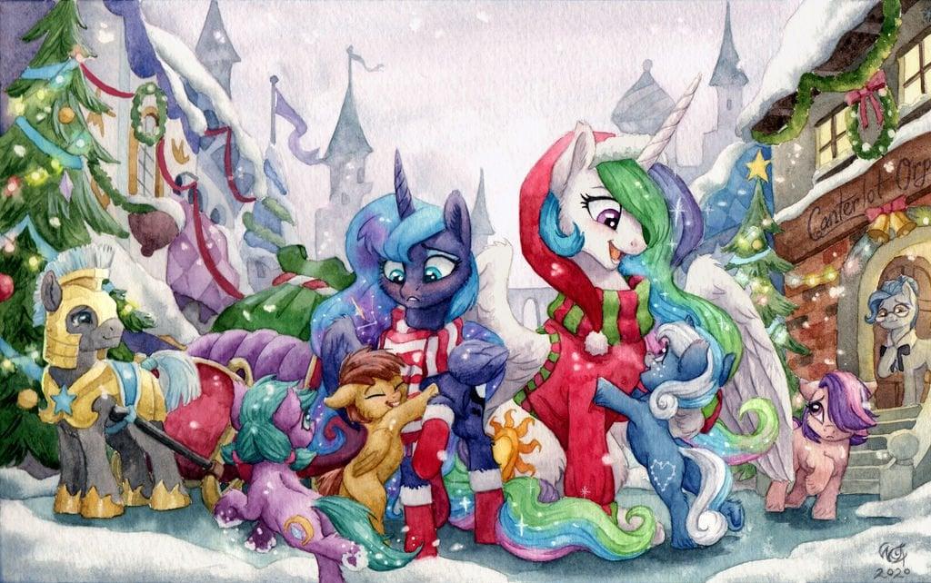 Christmas In Canterlot By The Wizard Of Art R Mylittlepony