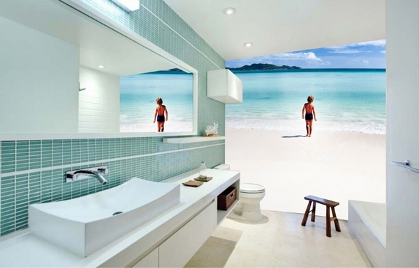 48+ Bathroom Wallpaper Beach on WallpaperSafari