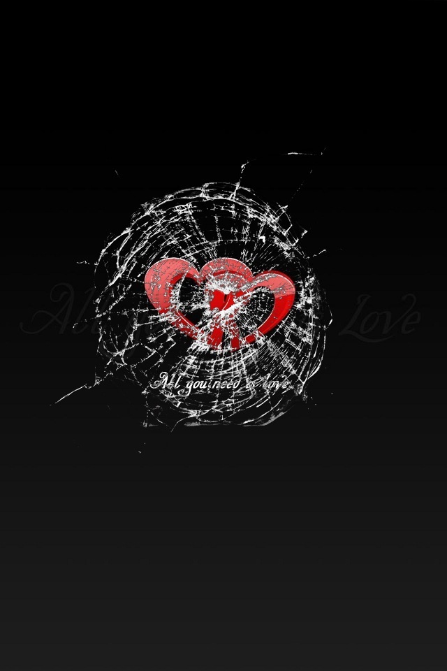 Heart Broken Screen iPhone Wallpaper Background And Themes