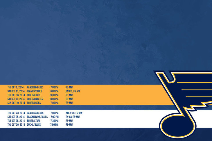 St Louis Blues October Schedule Wallpaper Game Time