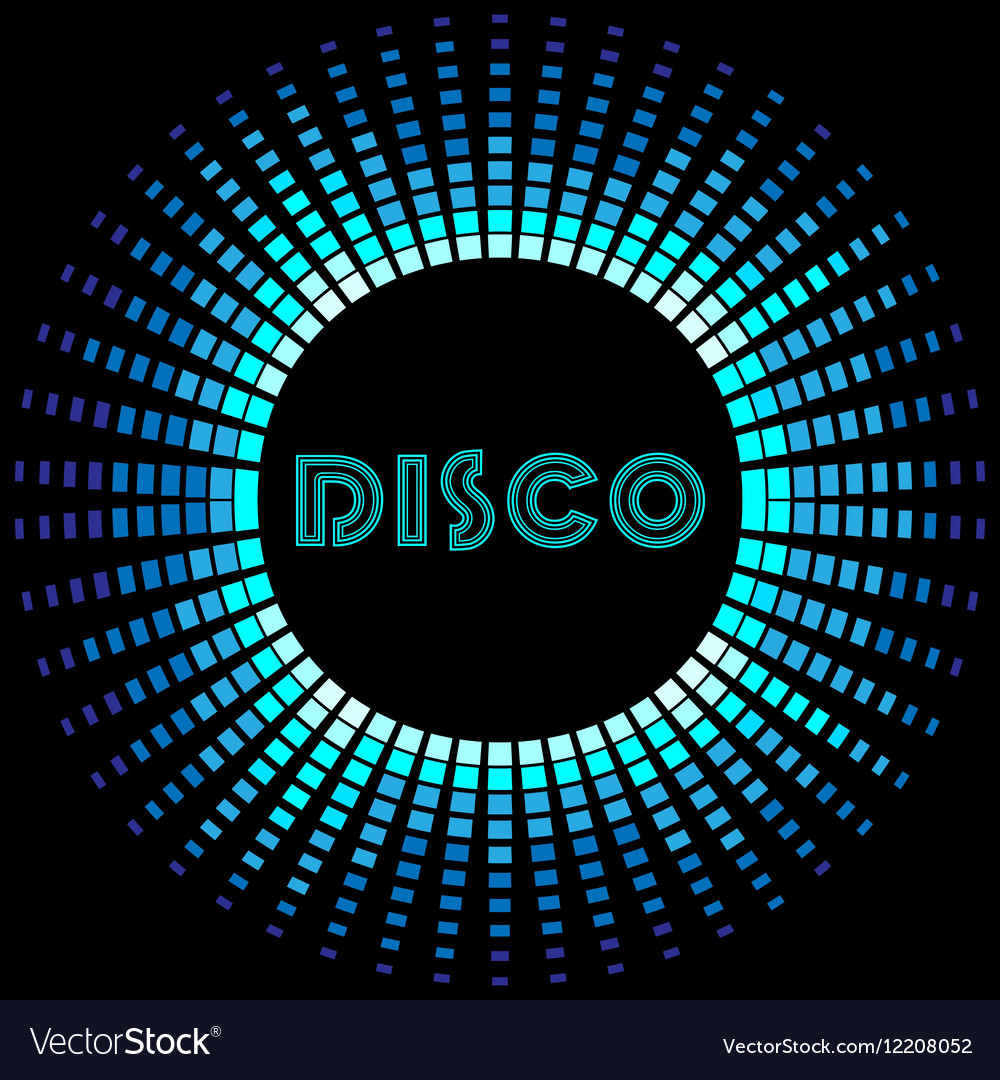 Retro Disco Background With Soundwave Frame Vector Image