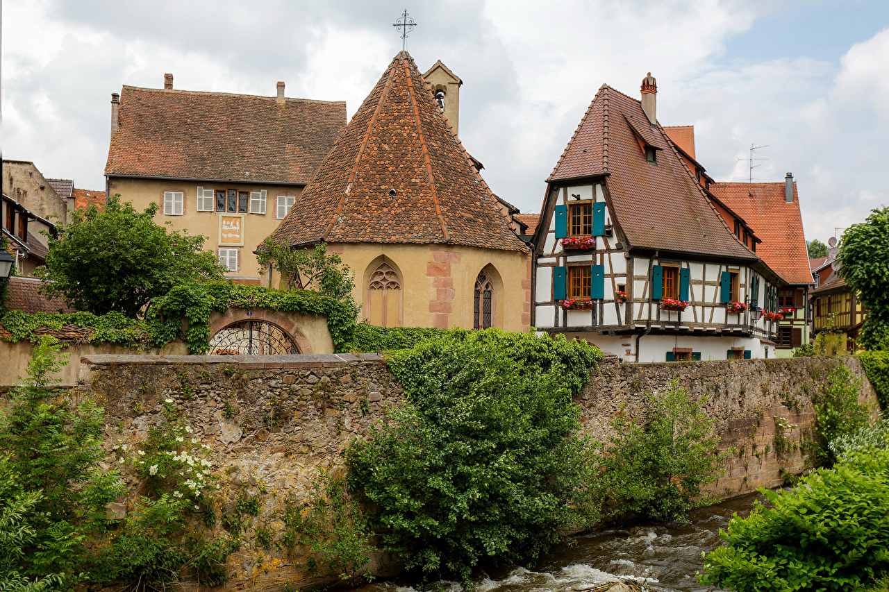 Image France Kaysersberg Alsace Roof Cities Houses