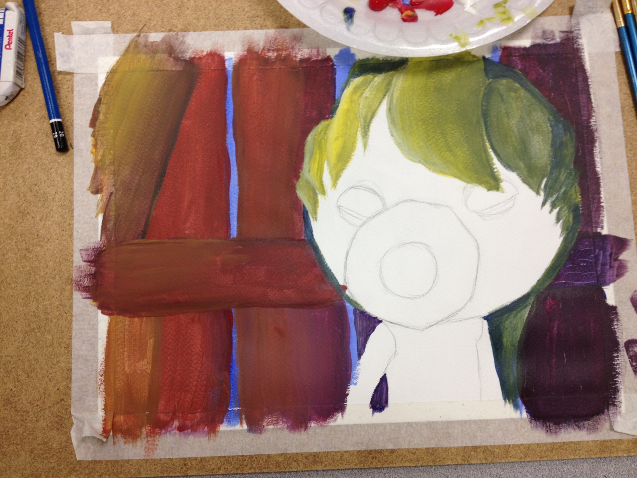 Progress of what im doing in painting class The background still