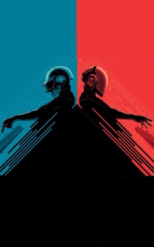 Daft Punk Red And Blue iPhone Wallpaper Ipod HD