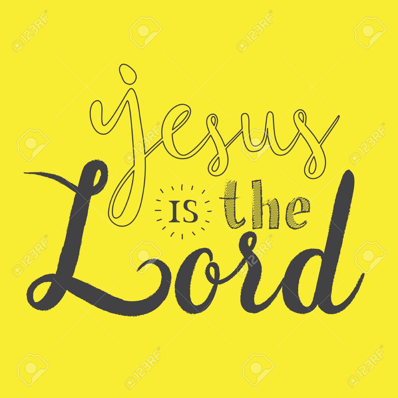 Jesus Is The Lord Calligraphy On Isolated Yellow Background