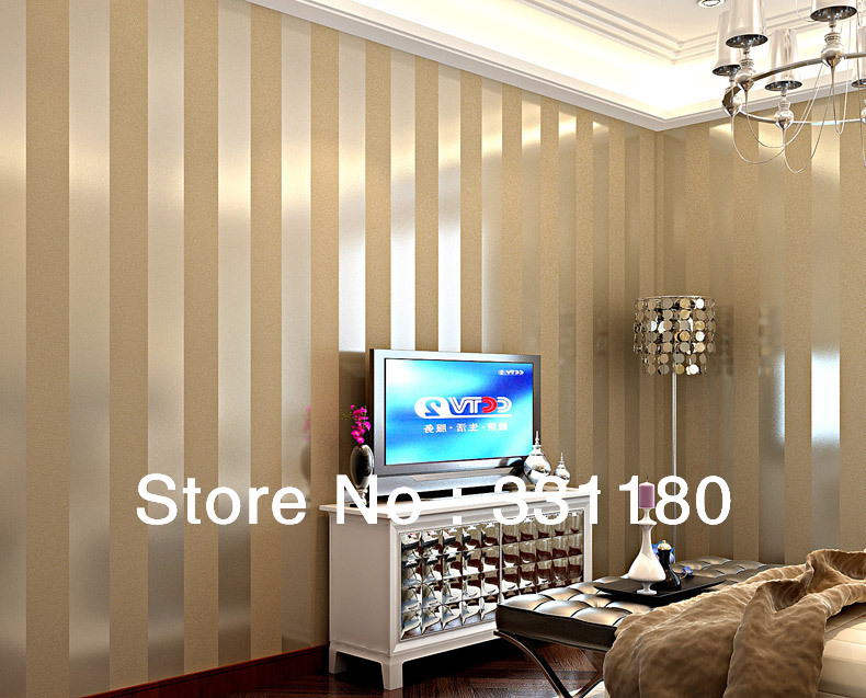 white Vertical stripe wallpaper living room study soundproofing Silver