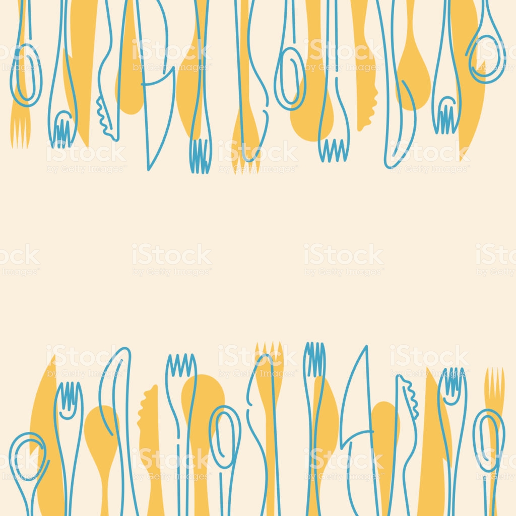 Kitchen Frame Cutlery Background Vector Stock Illustration