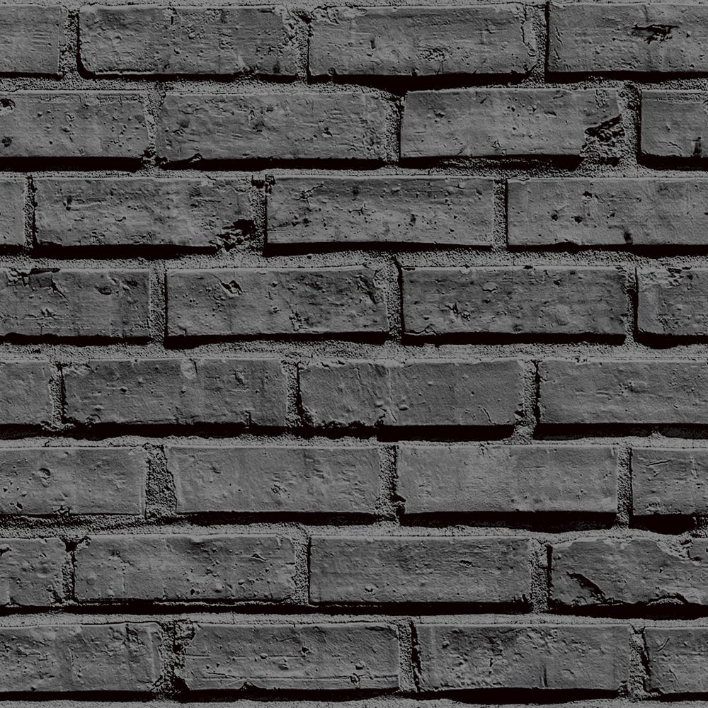 Arthouse Black Brick Paper Strippable Wallpaper Covers Sq