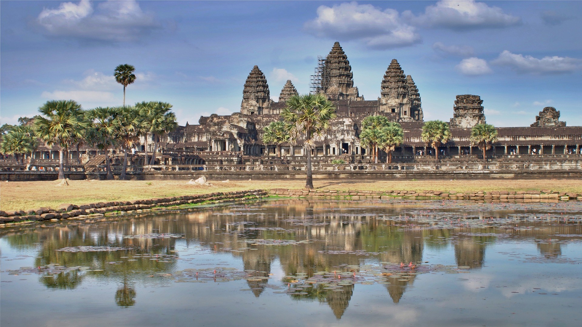 Angkor Wat Temple In Siem Reap Cambodia Asia HD Famous Wallpaper