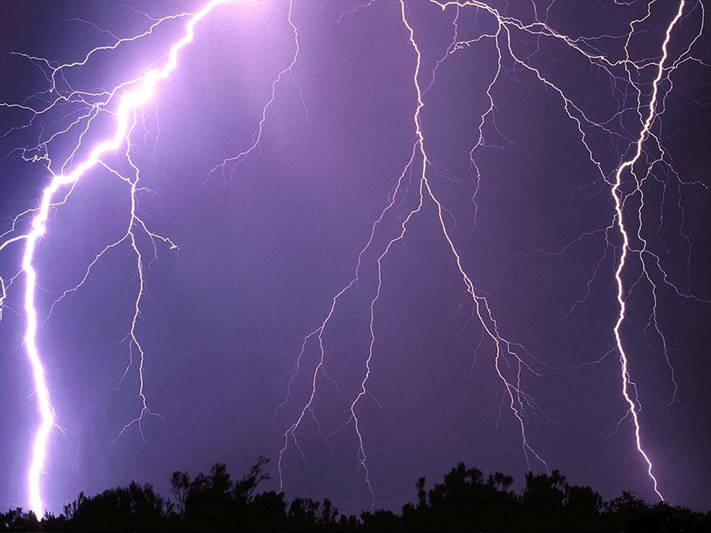 Purple Forked Lighning Weather Wallpaper Image Featuring Lightning